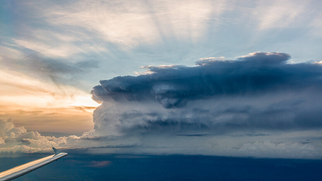 huge thunderstom from a bird's-eye view