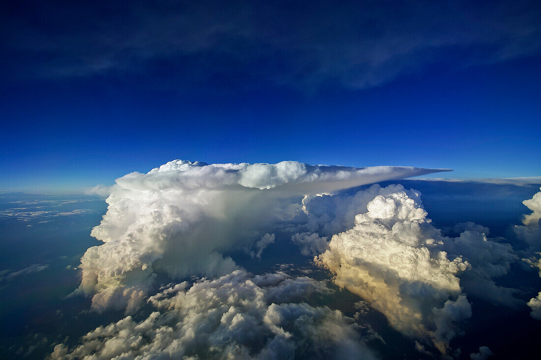 aerial shot of a huge thunderstorm above Poland