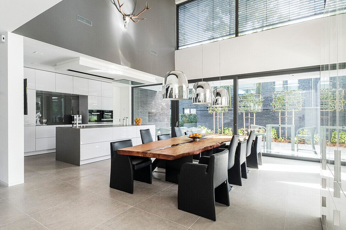 kitchen of a modern architecture house in the Bauhaus style, Oberhausen, Nordrhein-Westfalen, Germany