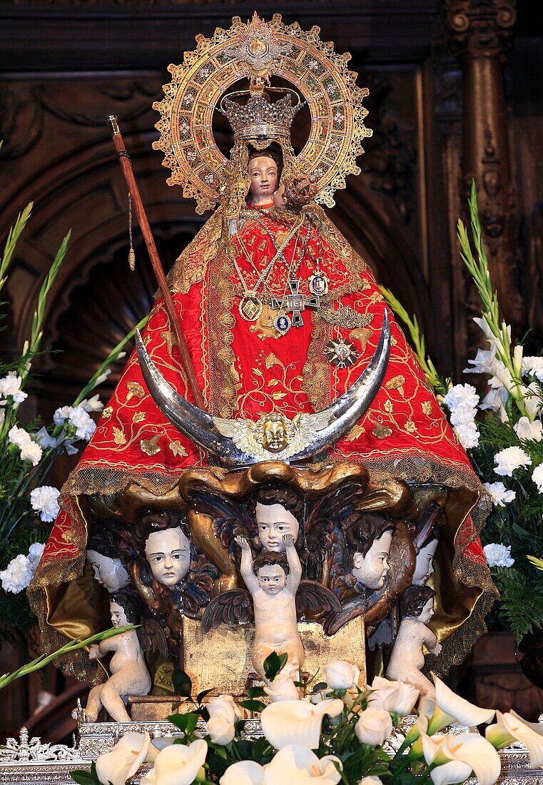 Image of the Virgen de la Montaña (Virgin of the Mountain), patroness saint of Cáceres. Extremadura, Spain