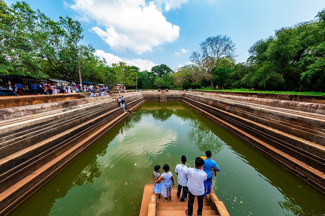 Water tank, Anuradhapura, Sri Lanka, Anuradhapura is one of the ancient capitals of Sri Lanka, famous for its well-preserved ruins of an ancient Sri Lankan civilization