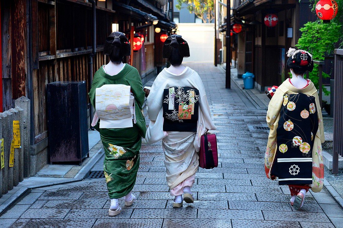 Geisha, quarter of Gion,Kyoto, Japan,Asia