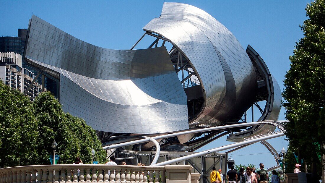 Pritzker Music Pavilion Millenium Park downtown Chicago USA