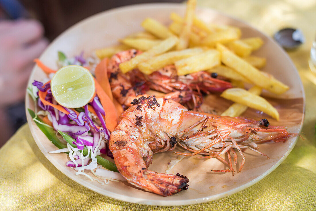 Giant king prawns, Galgibag Beach, South Goa, India, Asia