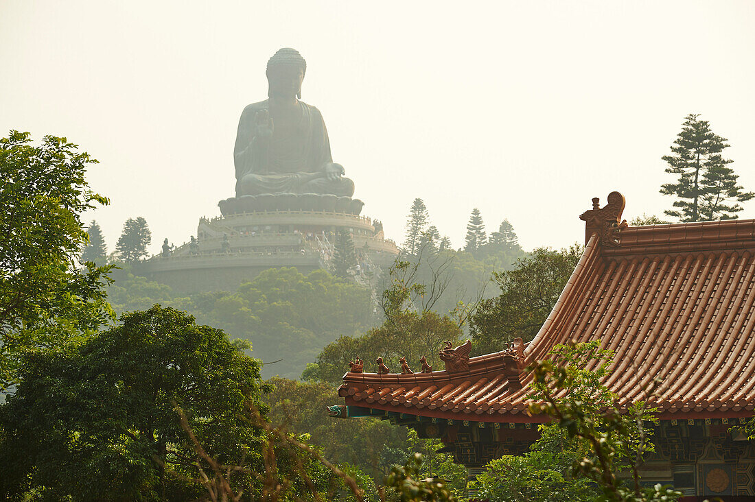 Big Buddha from Po Lin Monastery, Ngong Ping, Lantau Island, Hong Kong, China, Asia