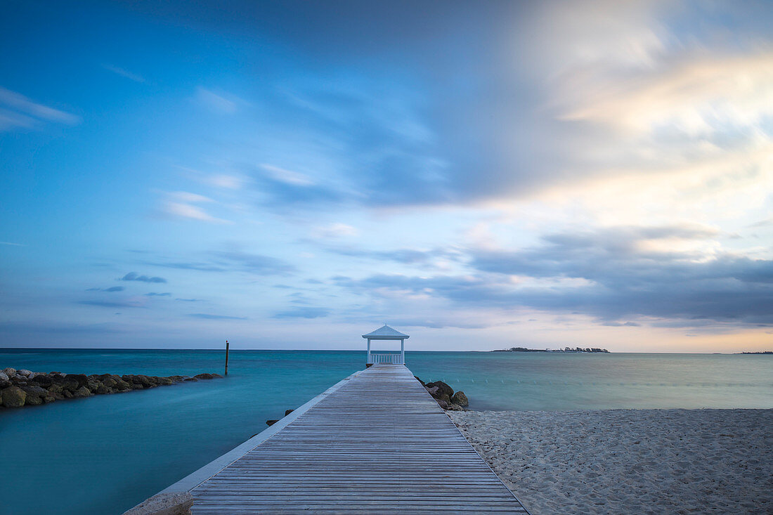 Pier on Providence Island, Bahamas, West Indies, Caribbean, Central America