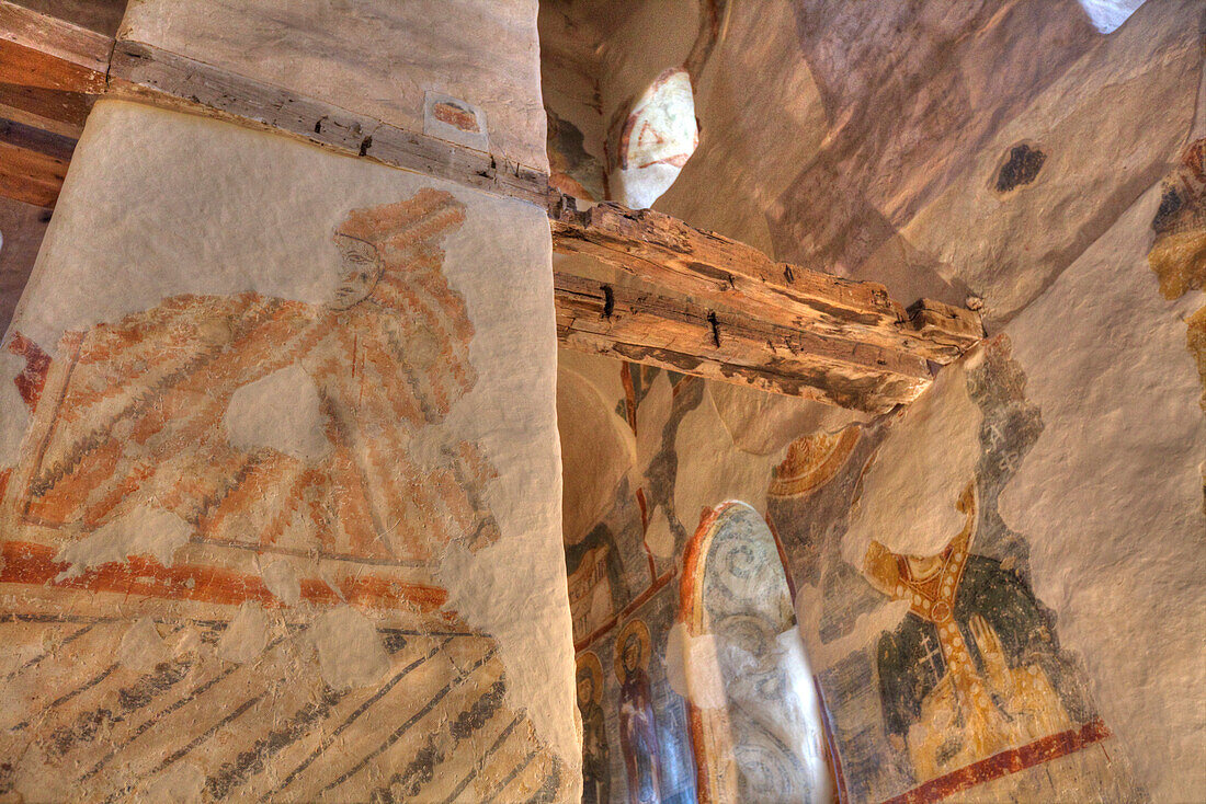 Frescoes, Church of Nereditsa, UNESCO World Heritage Site, Veliky Novgorod, Novgorod Oblast, Russia, Europe