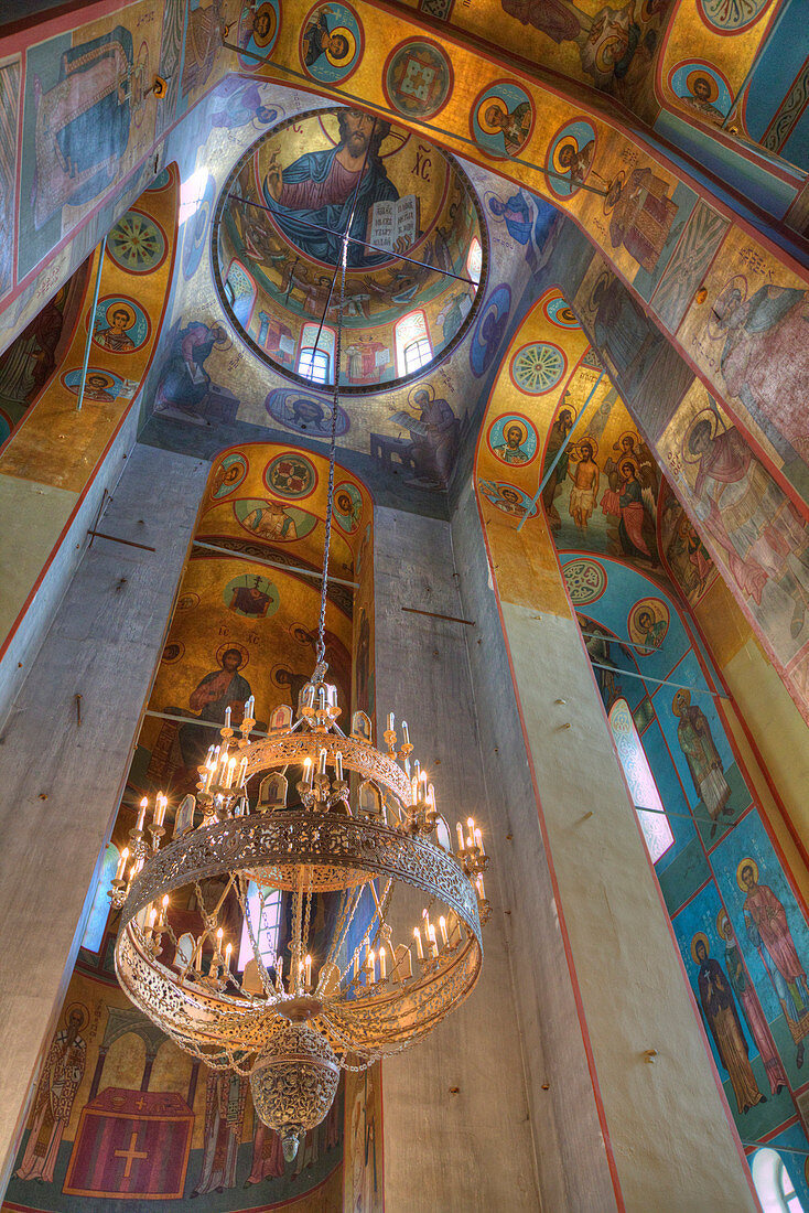 Fresco paintings, St. George Cathedral, Yuriev Monastery, UNESCO World Heritage Site, Veliky Novgorod, Novgorod Oblast, Russia, Europe