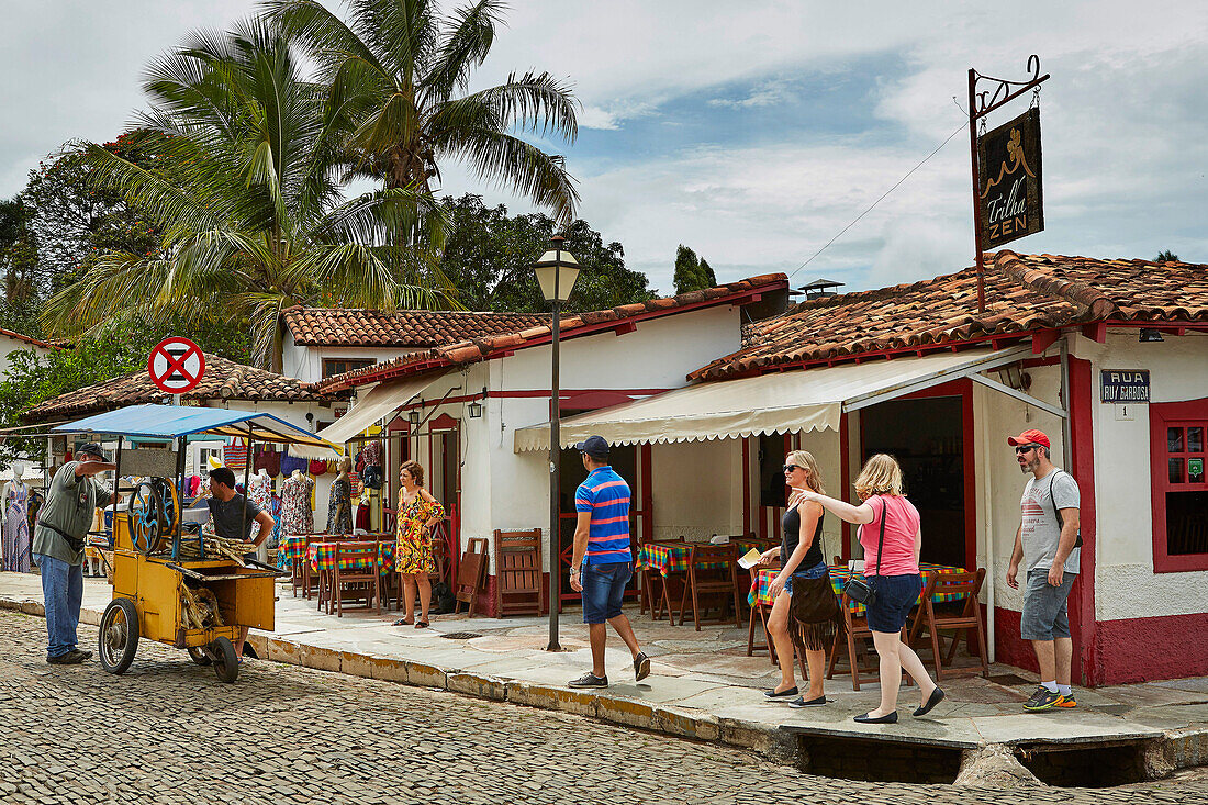 Colonial architecture in the old town, Pirenopolis, a town located in the Brazilian state of Goias, Brazil, South America