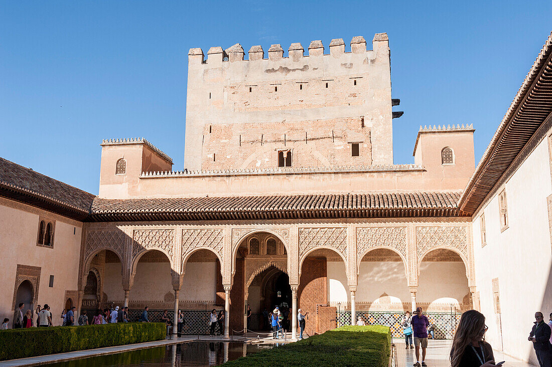Innenhof der Alhambra, Granada, Andalusien, Spanien, Europa