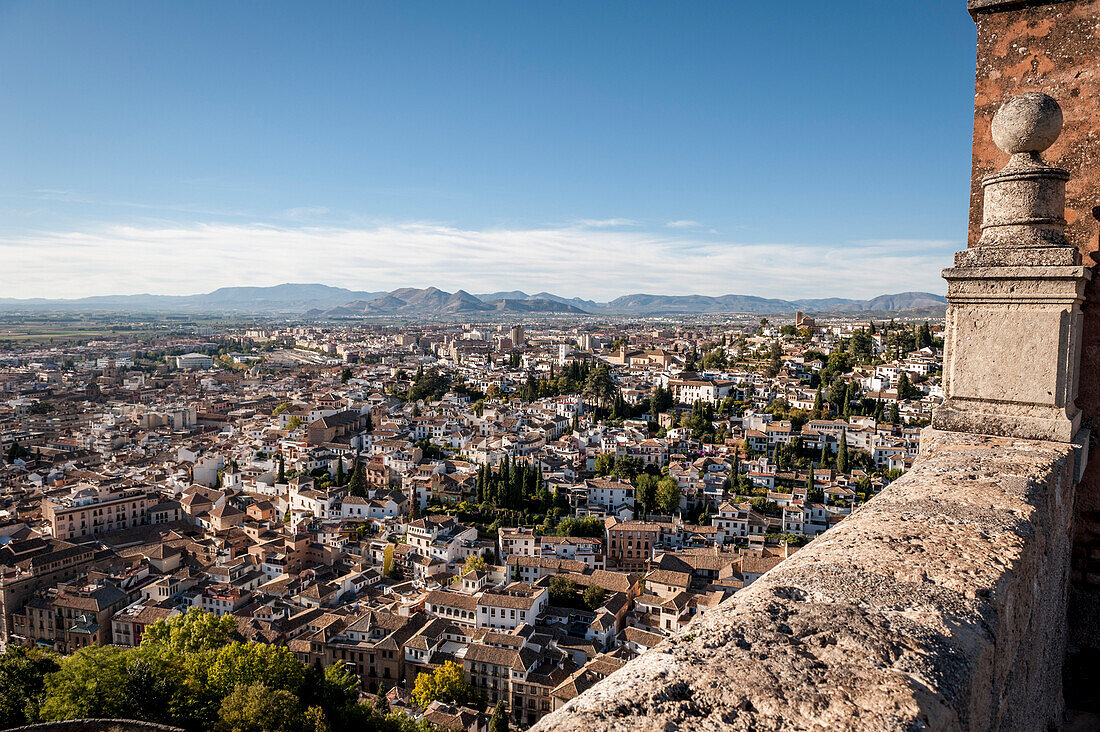 View of Granada from the Alhambra, Granada, Andalusia, Spain, Europe