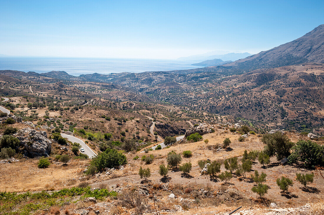 Road to Agios Pavlos, coast, landscape, Crete, Greece, Europe