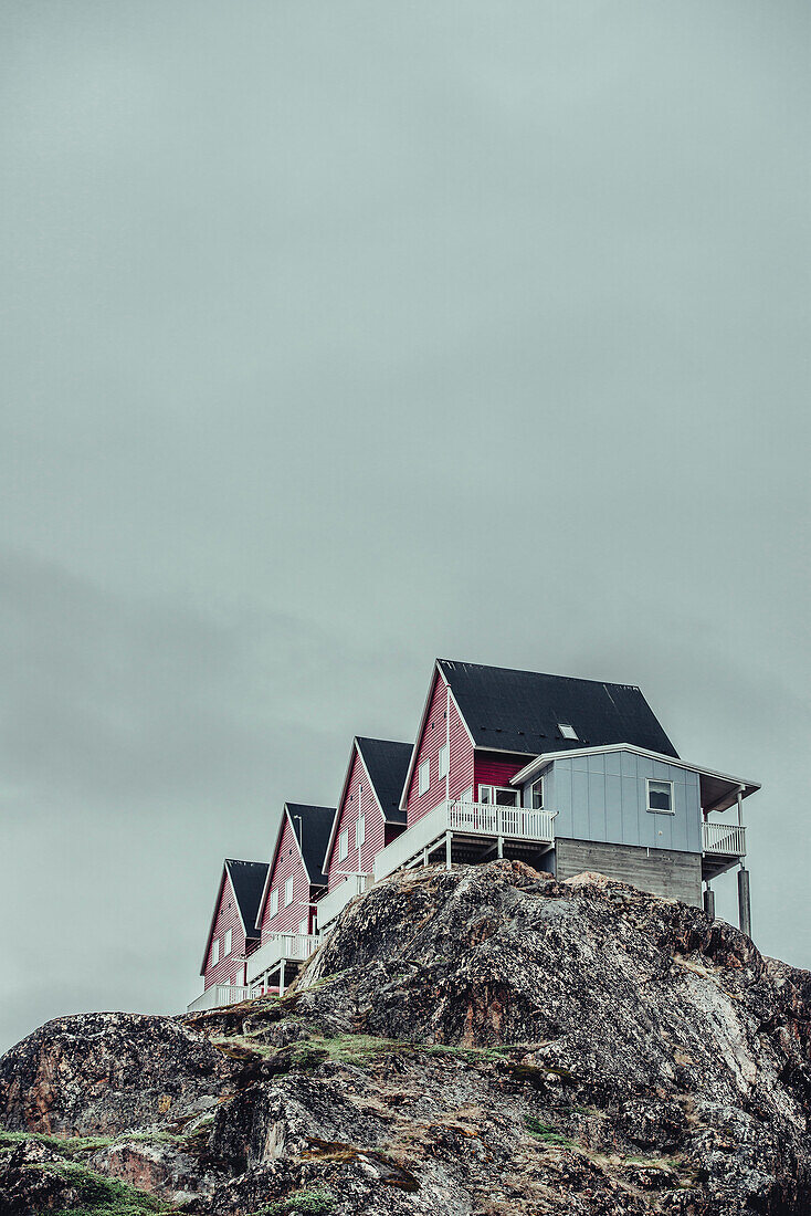 Ausblick auf Sisimiut, Grönland, Arktis.