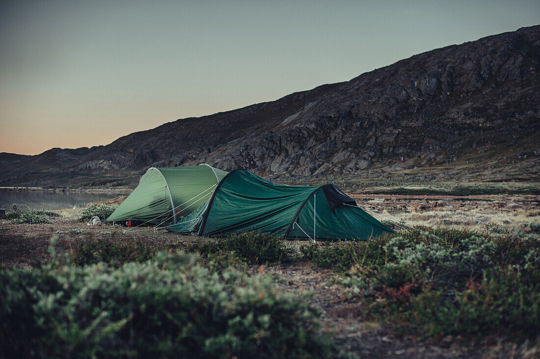 tents in greenland, greenland, arctic.