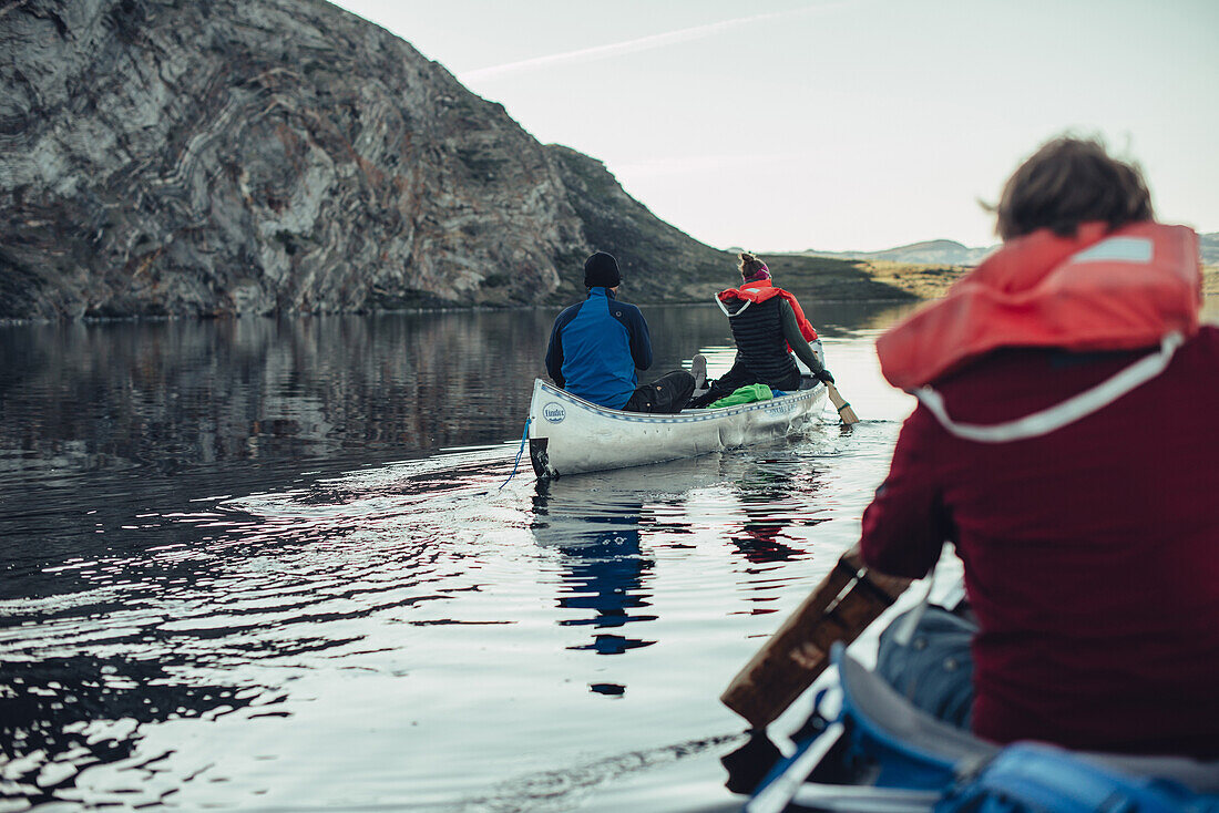 Rowing boat in greenland, greenland, arctic.