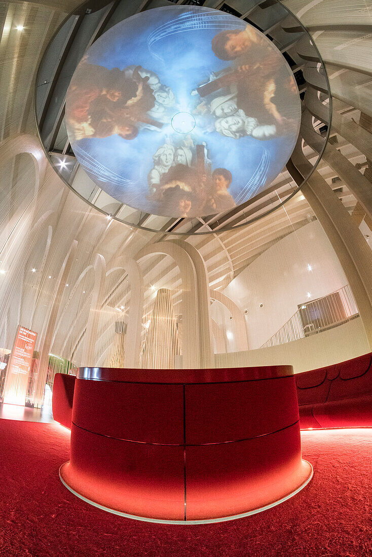 La Cite du Vin, Weinmuseum, Ausstellungsraum,  Bordeaux, Gironde, Aquitanien, Frankreich