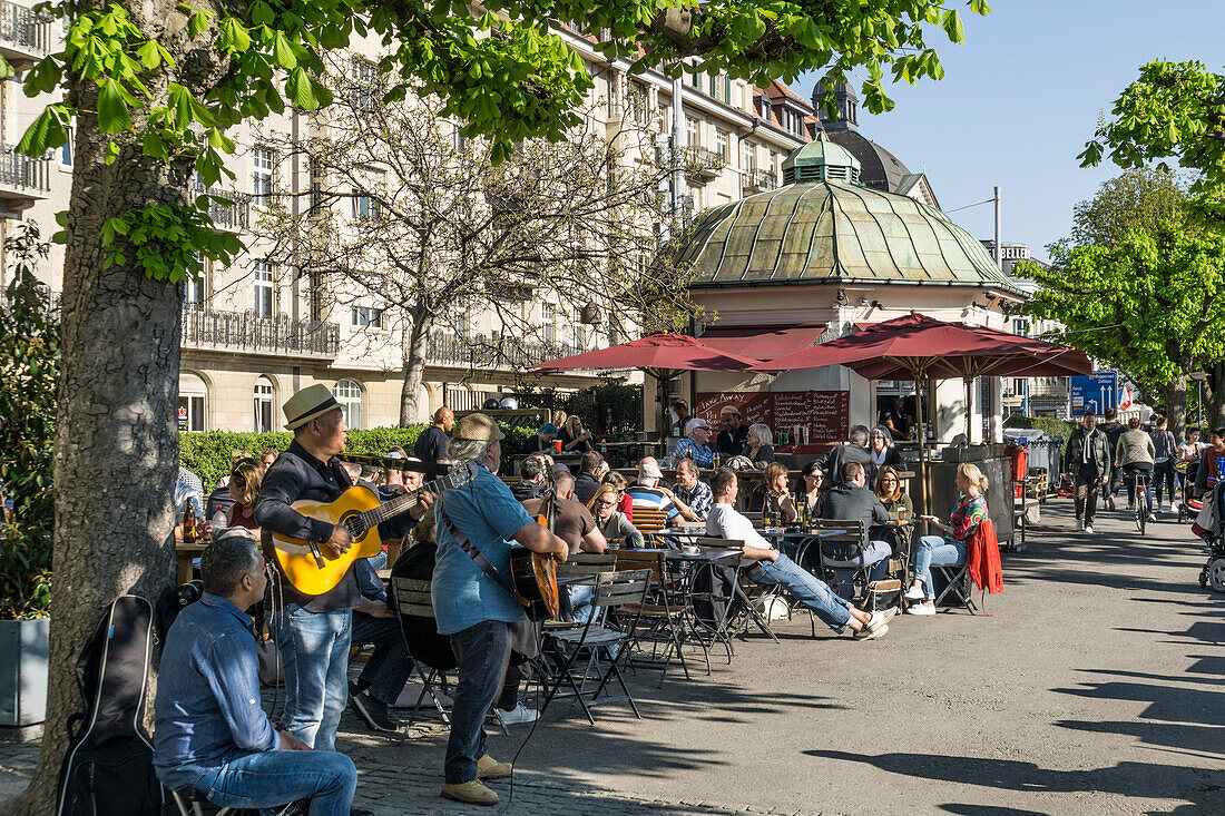 Pumpy Bar, Strassenmusiker, Seepromenade, Zuerich, Schweiz