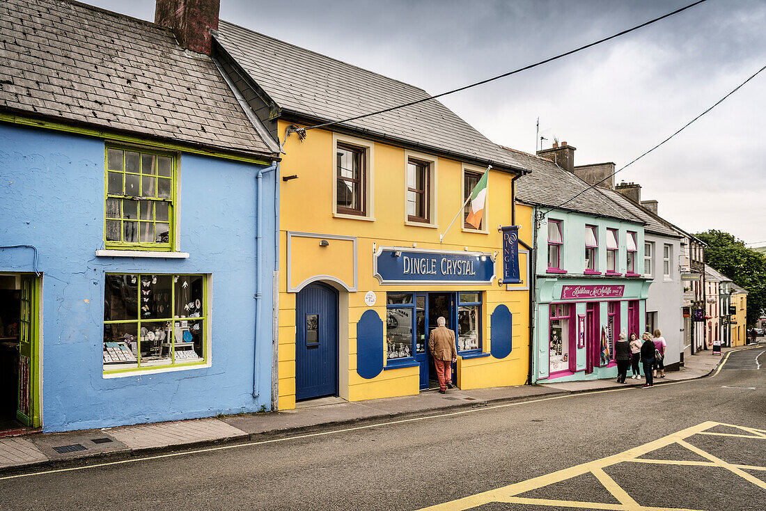 colourful houses at centre of Dingle Town, Dingle Peninsula, Slea Head Drive, County Kerry, Ireland, Wild Atlantic Way, Europe