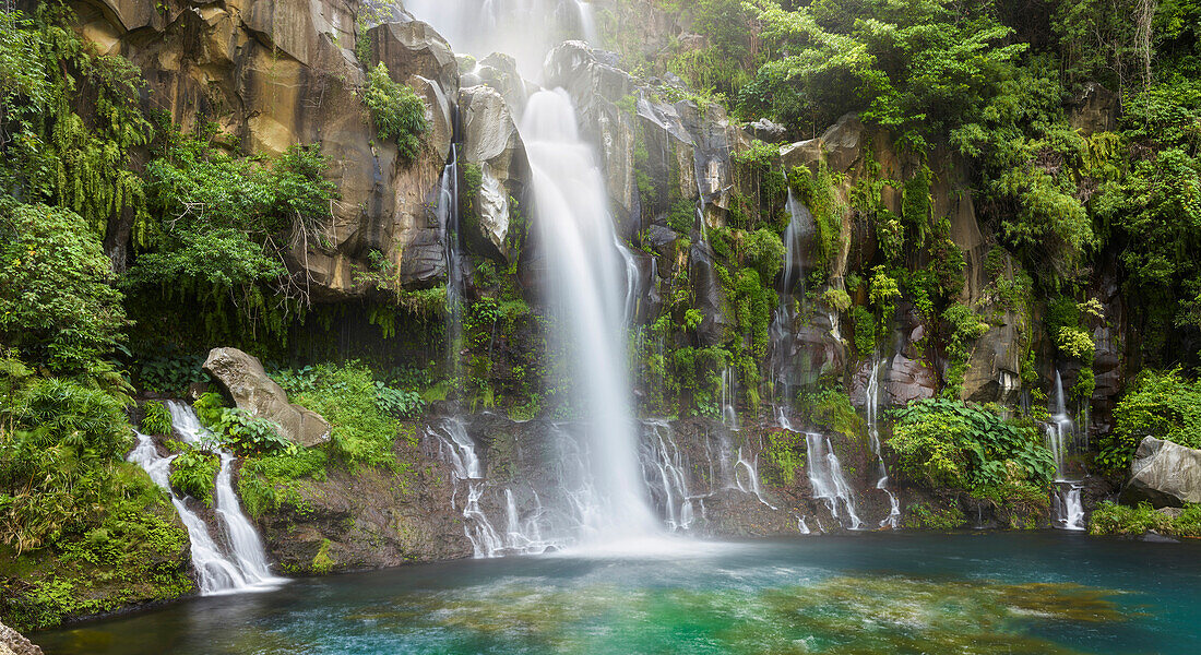 waterfall basin of the aigrettes, Saint Paul, Reunion, France