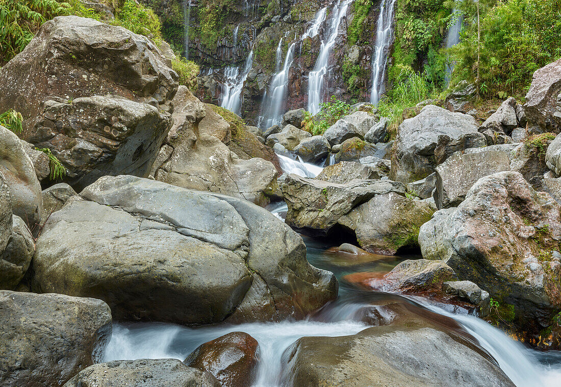 Wasserfall Cascade de la Grande Ravine, Langevin, Reunion, Frankreich