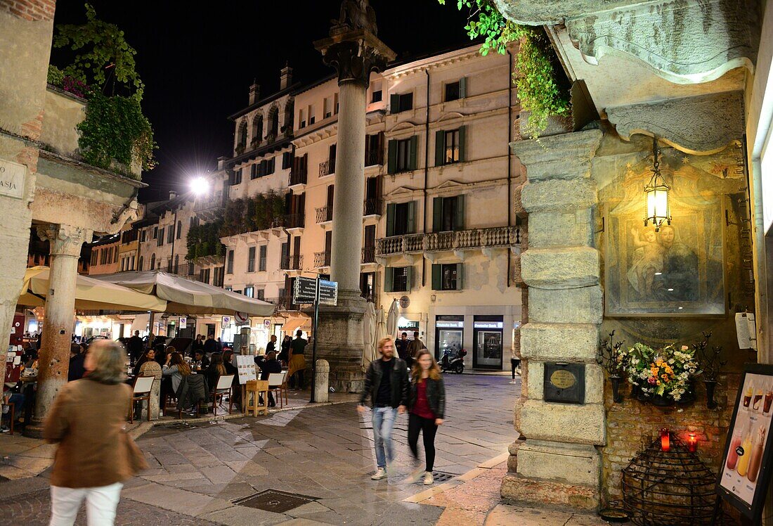 Piazza delle Erbe, Verona, Venetian, Italy