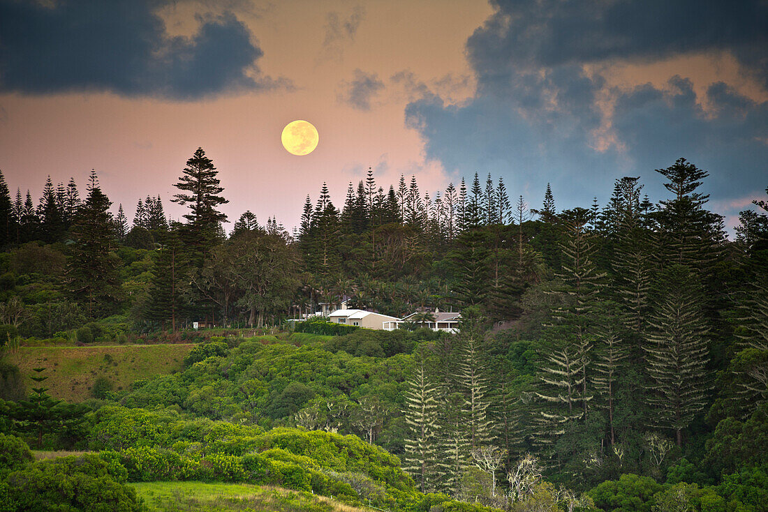 Moonrise over Norfolk Island, Australia