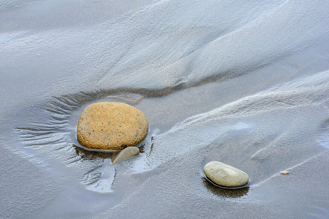 Pebbles at the coast, Taranaki, North island, New Zealand