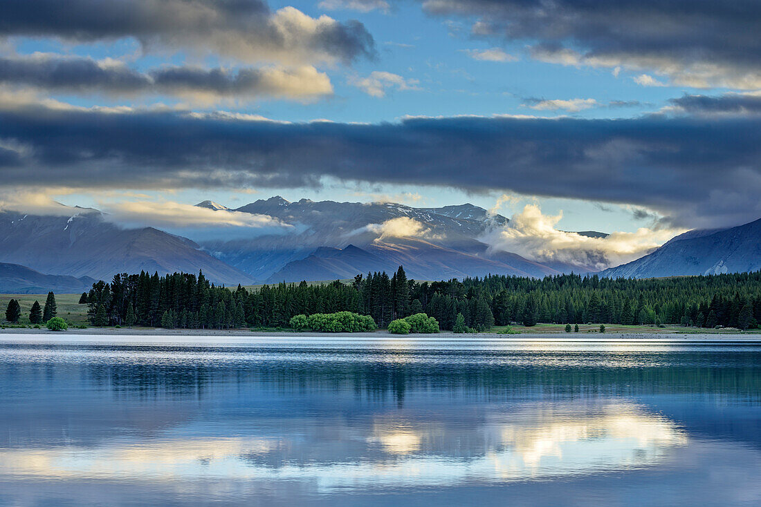 Mood of clouds at Lake Tekapo, Lake Tekapo, Canterbury, South island, New Zealand