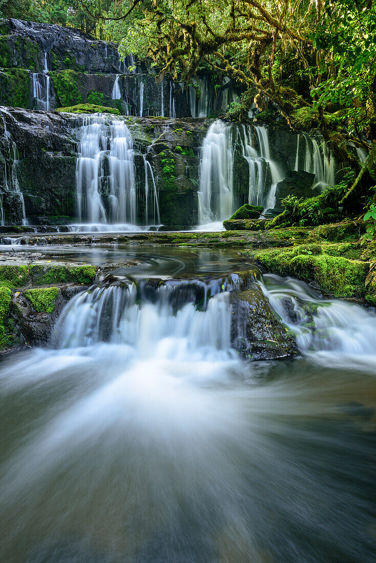 Waterfall Purakauni Falls, Catlins River, Otago, South island, New Zealand