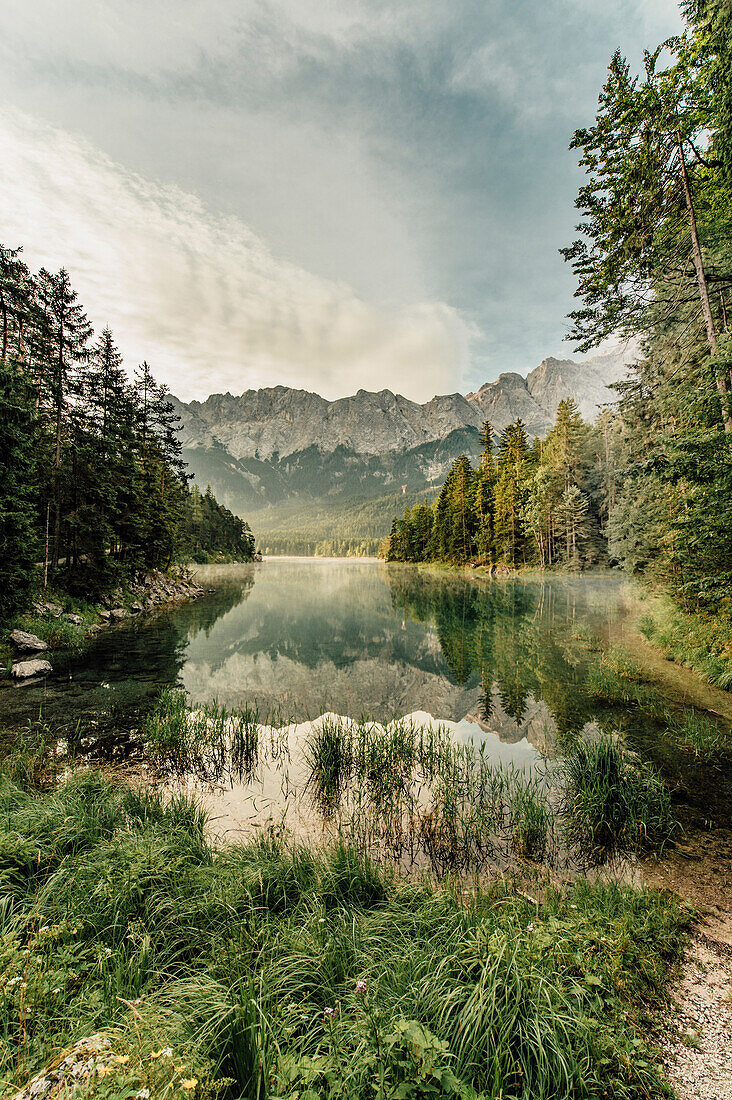 Landscape at Eibsee, Zugspitze, Garmisch, Bavaria, Germany, europe.