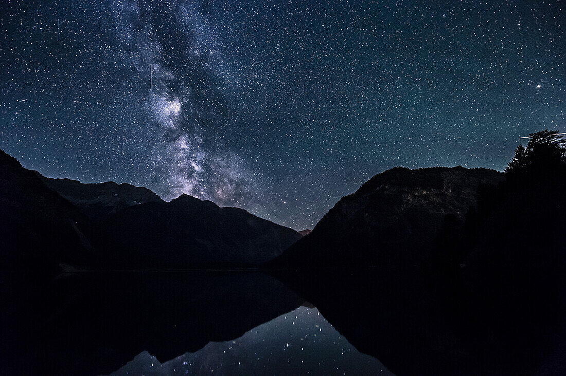 Landscape at Plansee by night, Plansee, Reutte, Tirol, austria, europe.