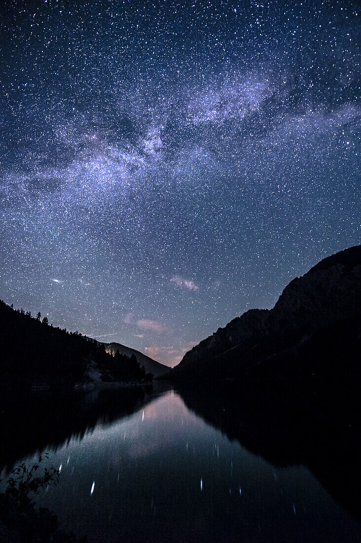 Landscape at Plansee by night, Plansee, Reutte, Tirol, austria, europe.