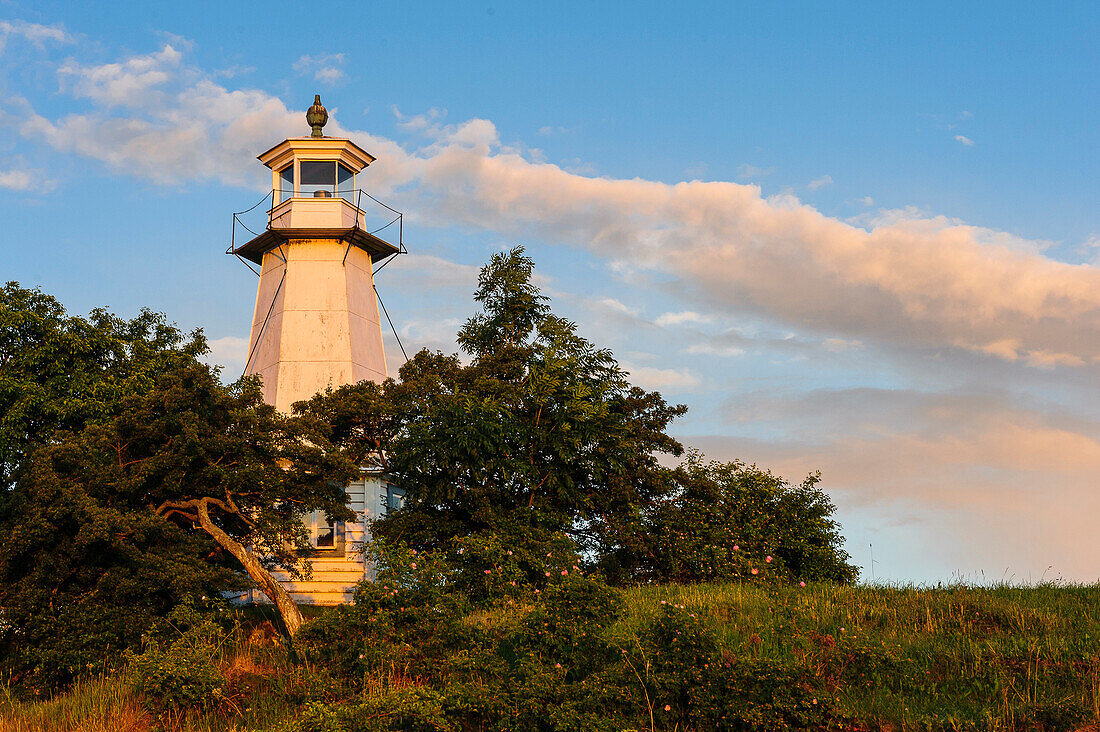 Leuchtturm am Vaetternsee, Vätternsee, Östergötland, Schweden