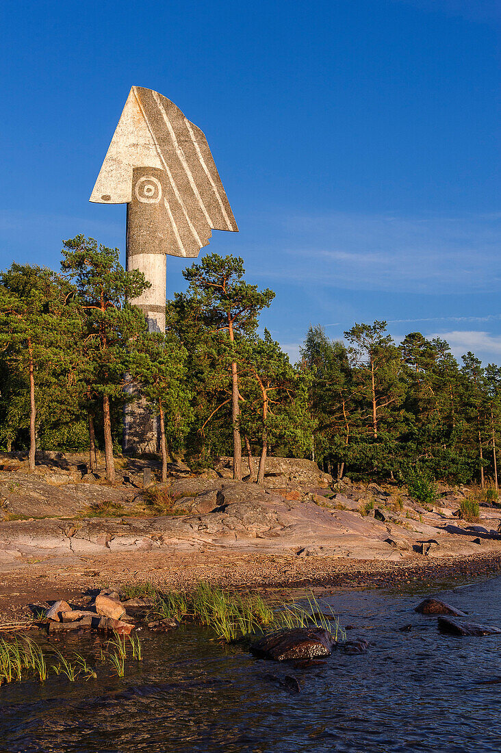 Picasso Monument in the north of Lake Vaener, Kristinehamn, Vänernsee, Sweden