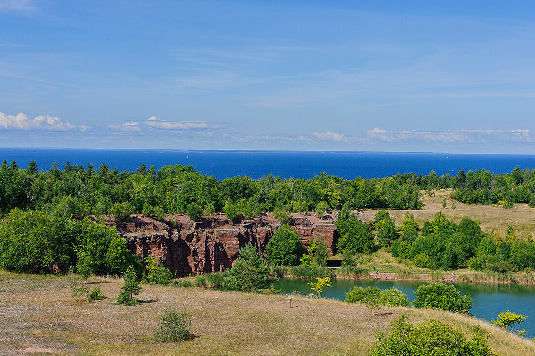 National PARK Kinnekulle mit Blick, auf Vänernsee, Schweden