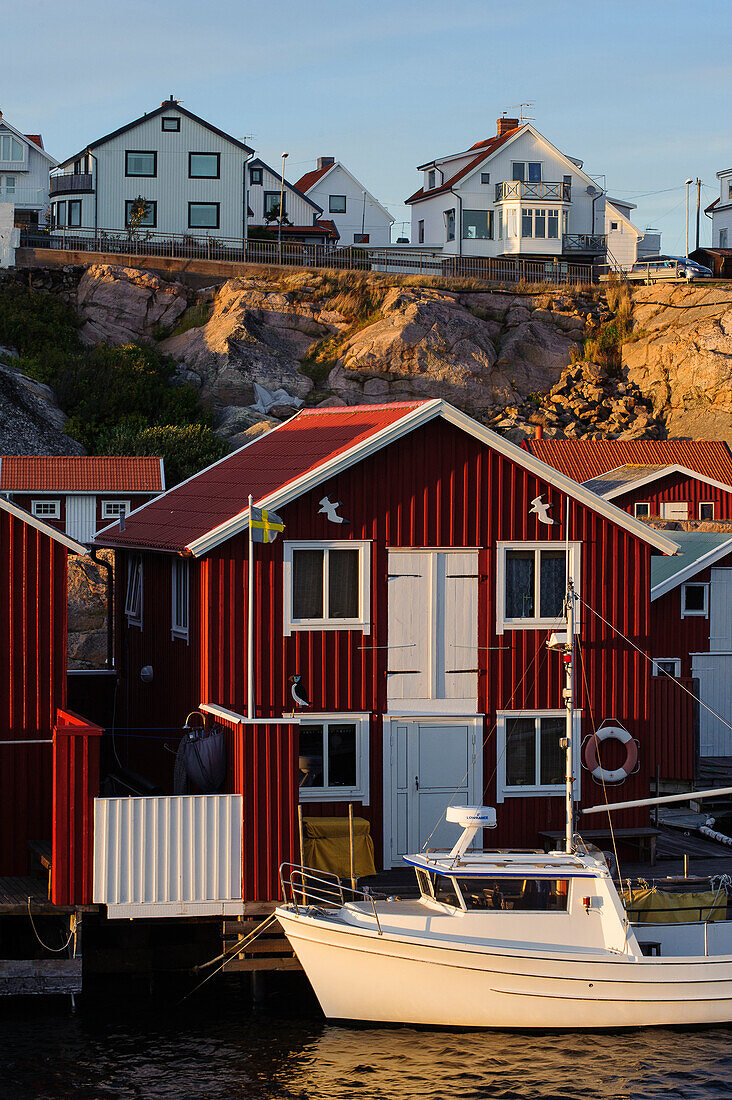 Bootshäuser in Smögen, Bohuslän, Schweden