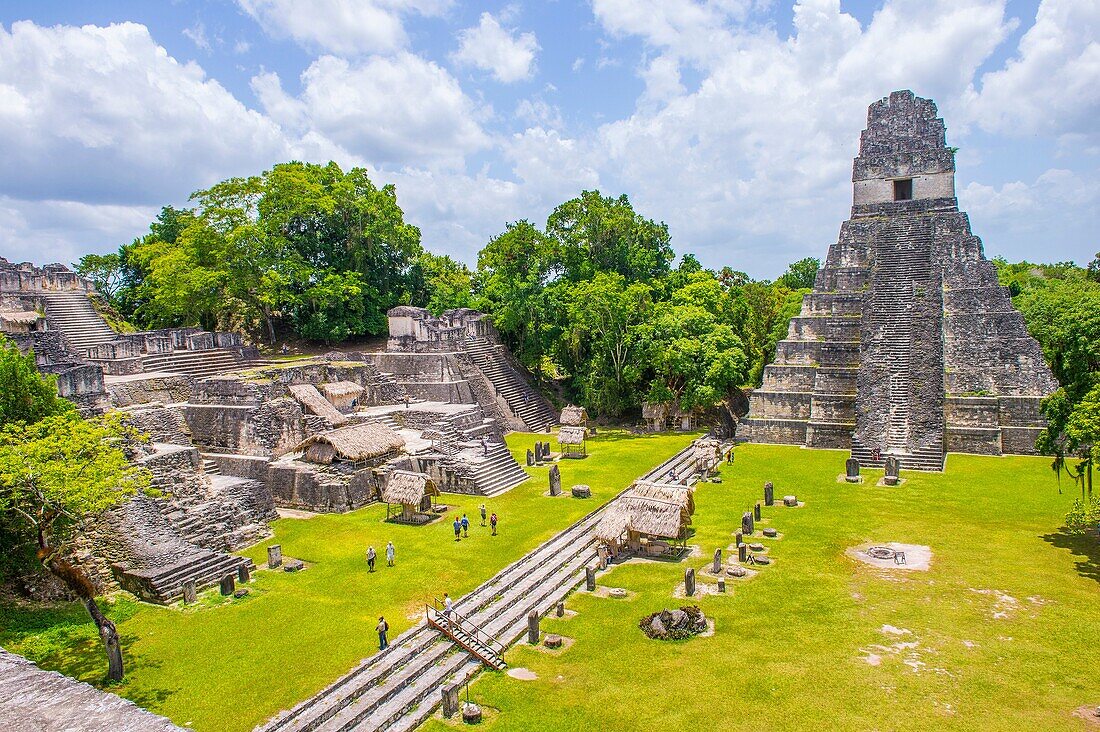 The archaeological site of the pre-Columbian Maya civilization in Tikal National Park , Guatemala. The park is UNESCO World Heritage Site since 1979.