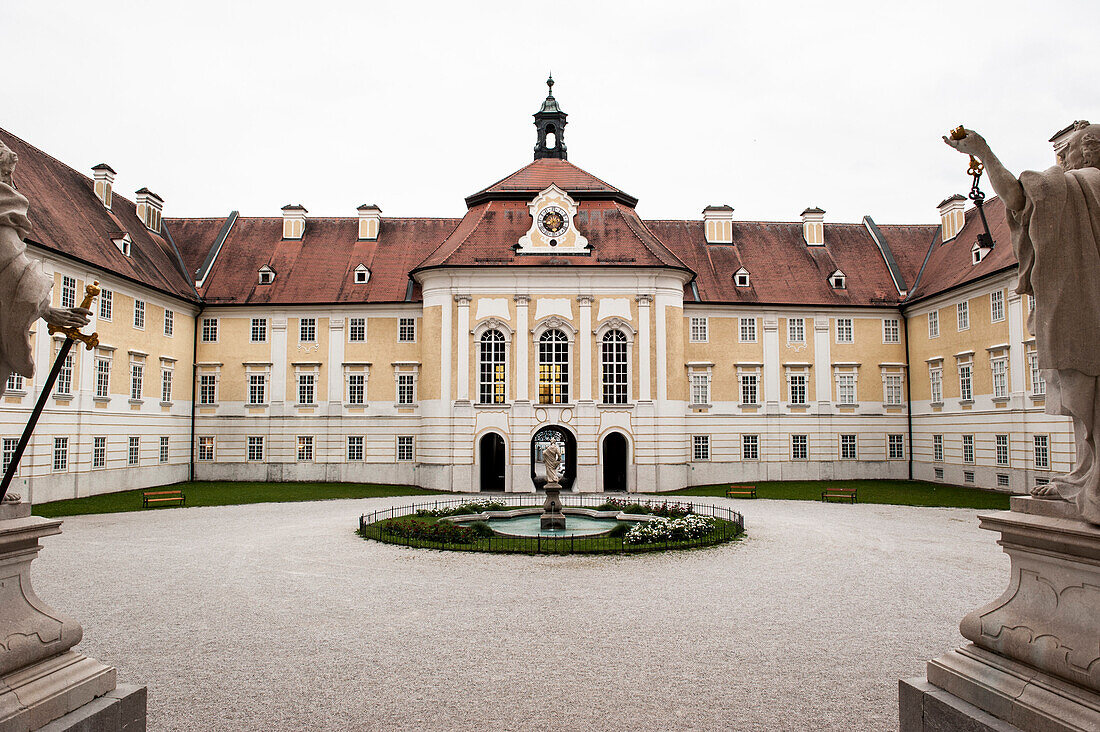 courtyard, cloister, monastery, Seitenstetten, Austria, Europe