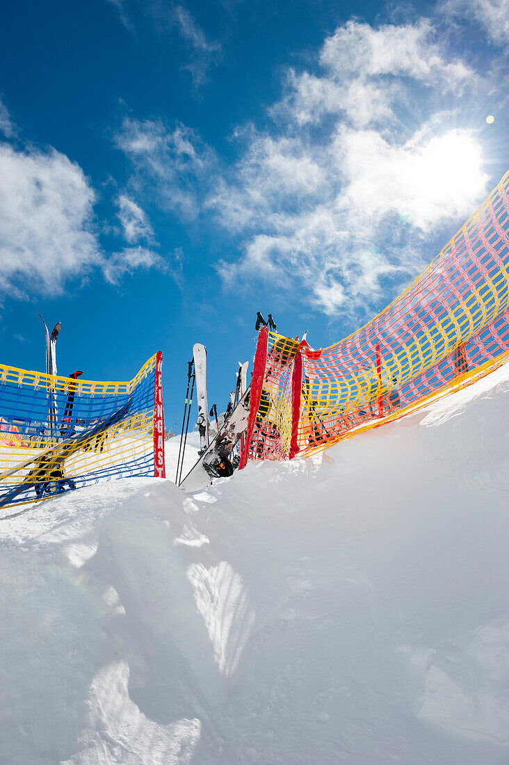 Skizaun, Absperrzaun, Skifahren, Dachstein, Gletscher, Schladming, Skigebiet, Österreich, Europa