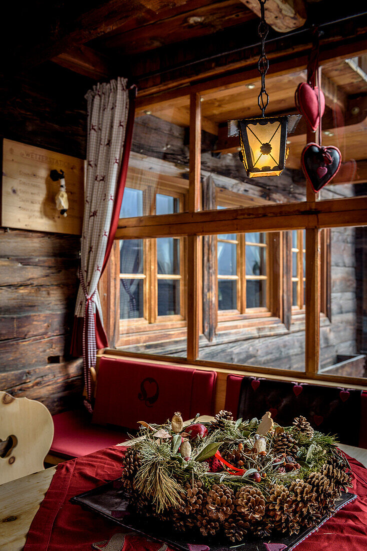 snuggery, traditional decoration, winterly interior, warmness, the Alps, South Tyrol, Trentino, Alto Adige, Italy, Europe