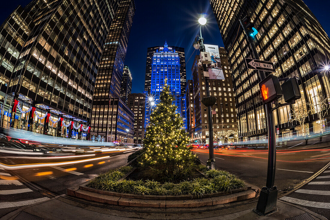 Christmas/Hanukkah Decorations On Park Avenue; New York City, New York, United States Of America