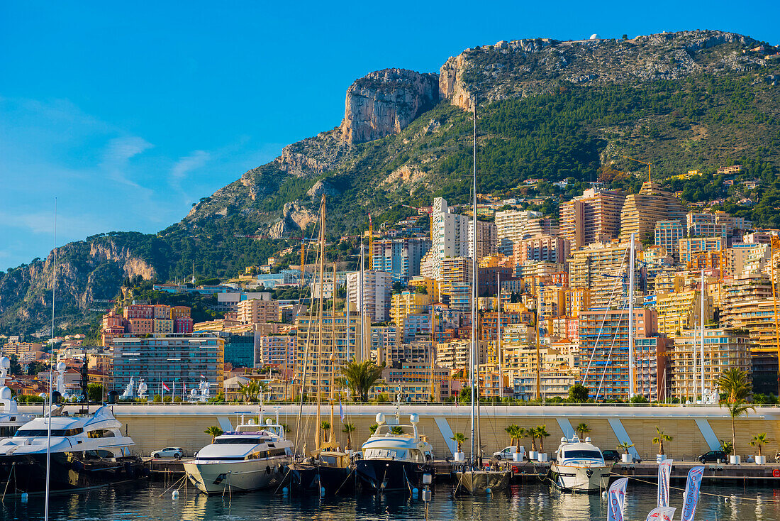 Waterfront With Buildings And Boats In The Harbour; Monte Carlo, Monaco