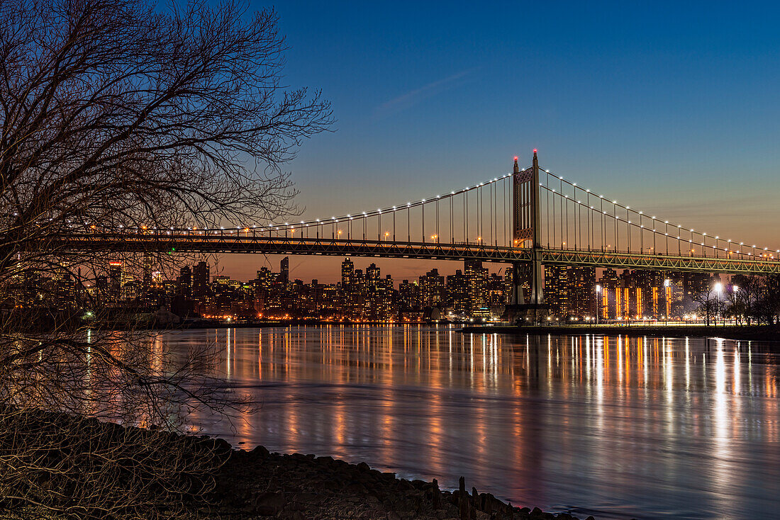 Rfk Triboro Bridge At Twilight; New York City, New York, United States Of America
