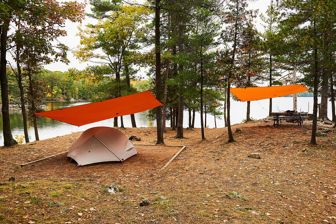 Camping Beside Birch Lake; Ontario, Canada