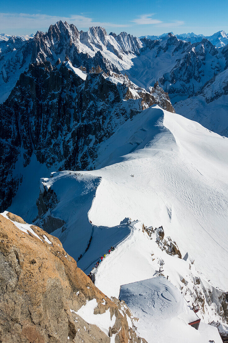 Route Down To The Vallee Blanche, Off-Piste Skiing; Chamonix, France