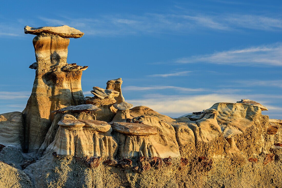 Schokoladenbraune Felsformation, Bisti Badlands, De-Nah-Zin Wilderness Area, New Mexico, USA