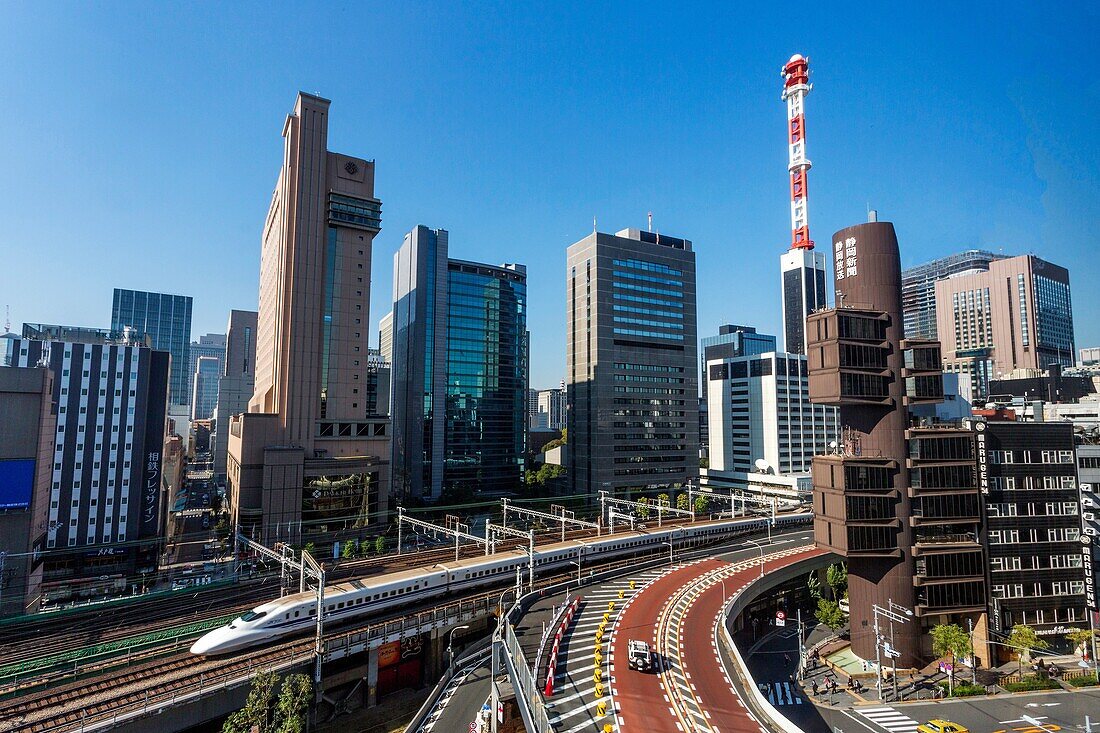 Japan, Tokyo City, Shimbashi Area, Bullet Train.