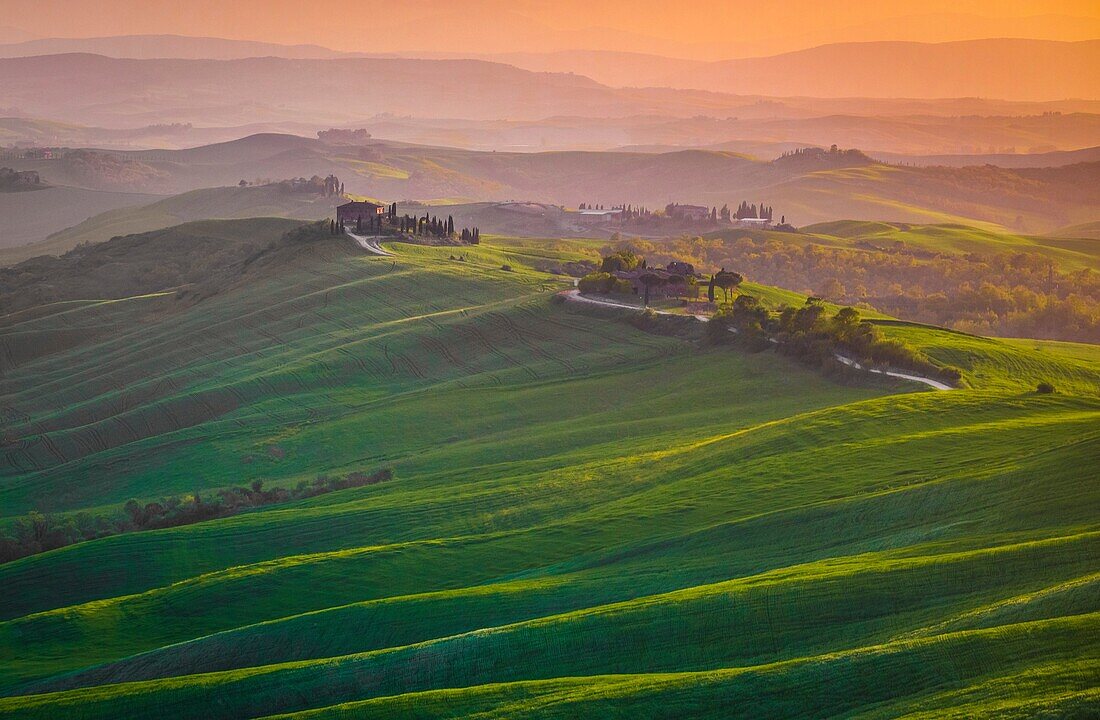 Asciano countryside, Crete senesi, Tuscany, Italy.