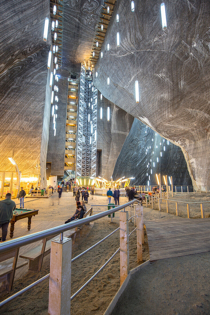 Rudolf hall, view from over, Salina Turda, Turda village, Cluj-Napoca district, Transylvania, Romania