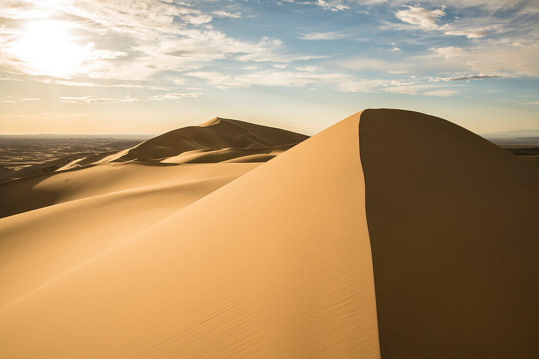 Sand dunes in Gobi desert. Sevrei district, South Gobi province, Mongolia.